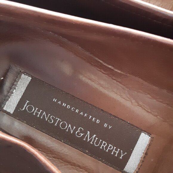 Johnston & Murphy SZ 9.5 Alligator Imprinted Men's Brown Leather Tassel Loafers - Picture 6 of 16